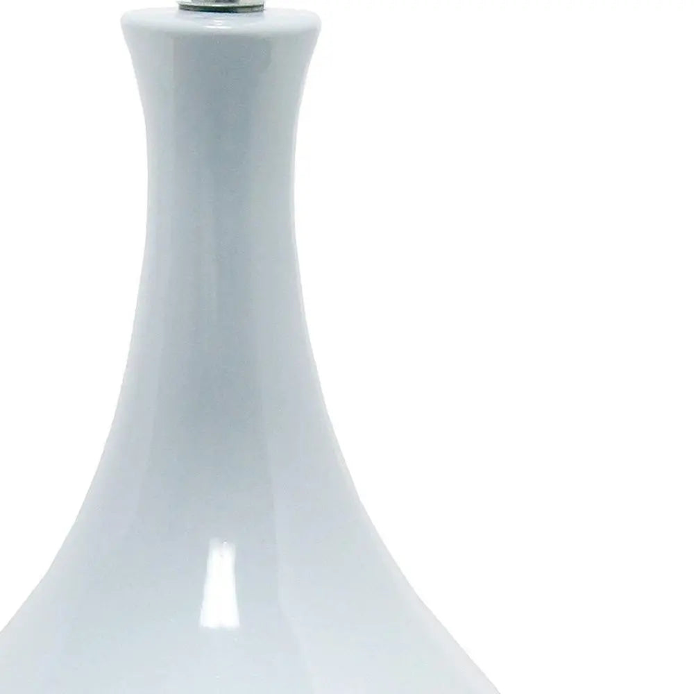 26" Light Blue Ceramic Round Table Lamp With White Drum Shade HomeRoots