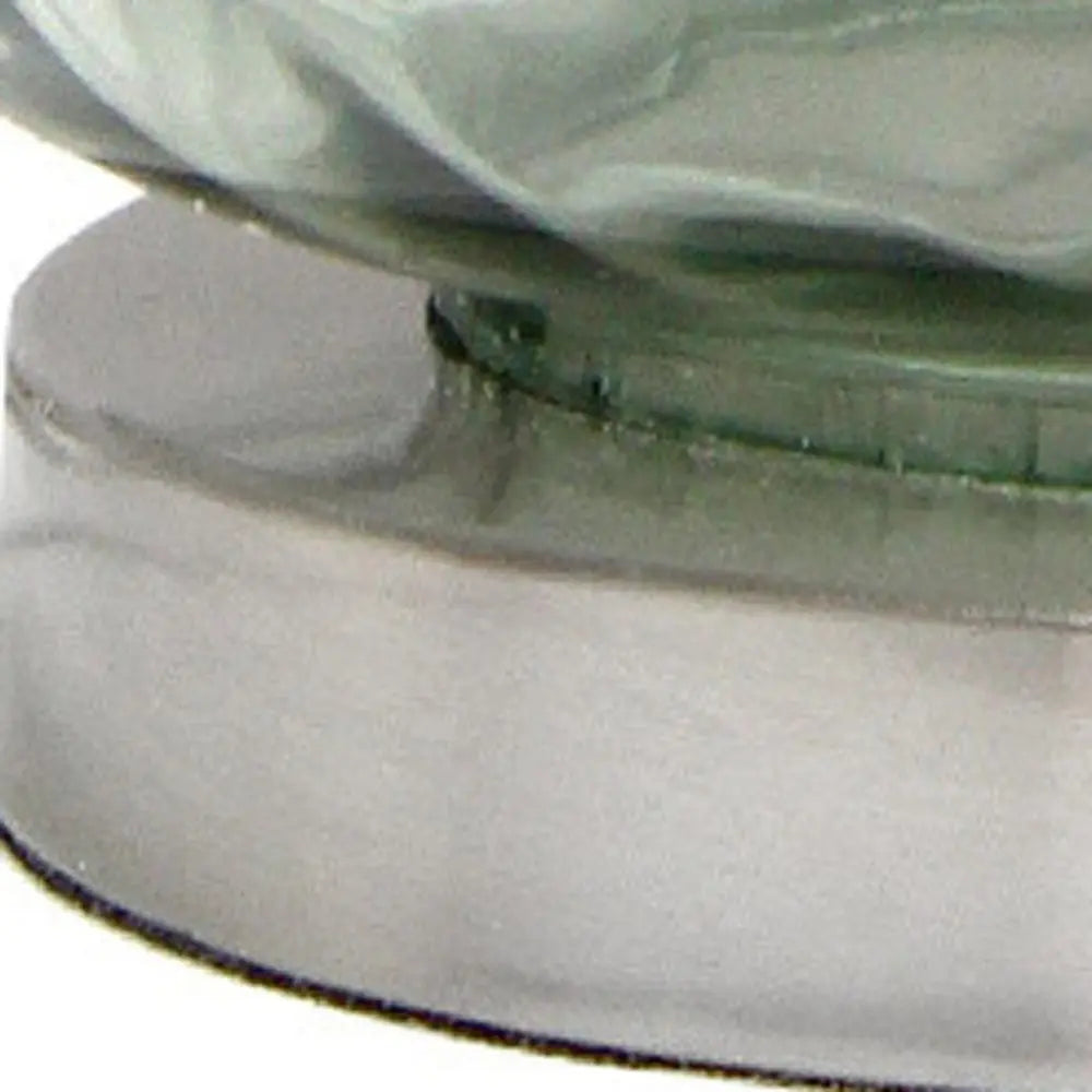 23" Sage Glass Round Table Lamp With White Drum Shade HomeRoots