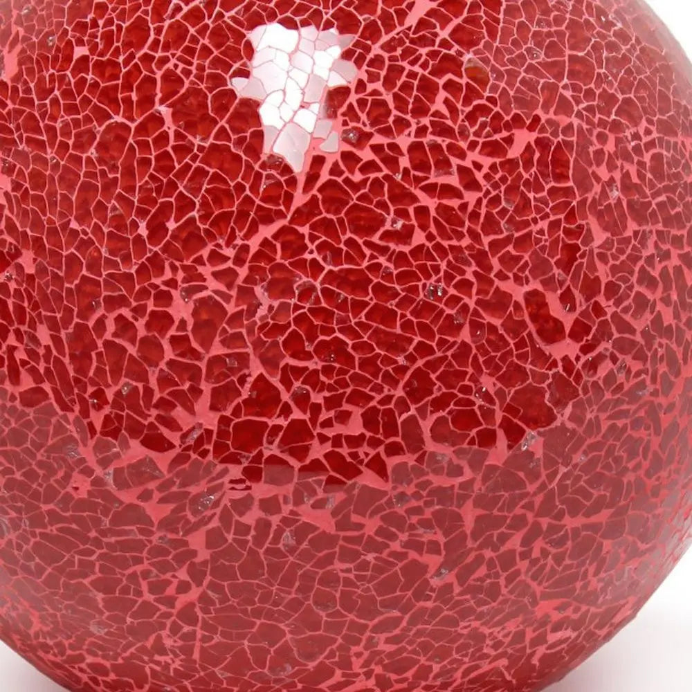 8" Red Globe Table Lamp HomeRoots