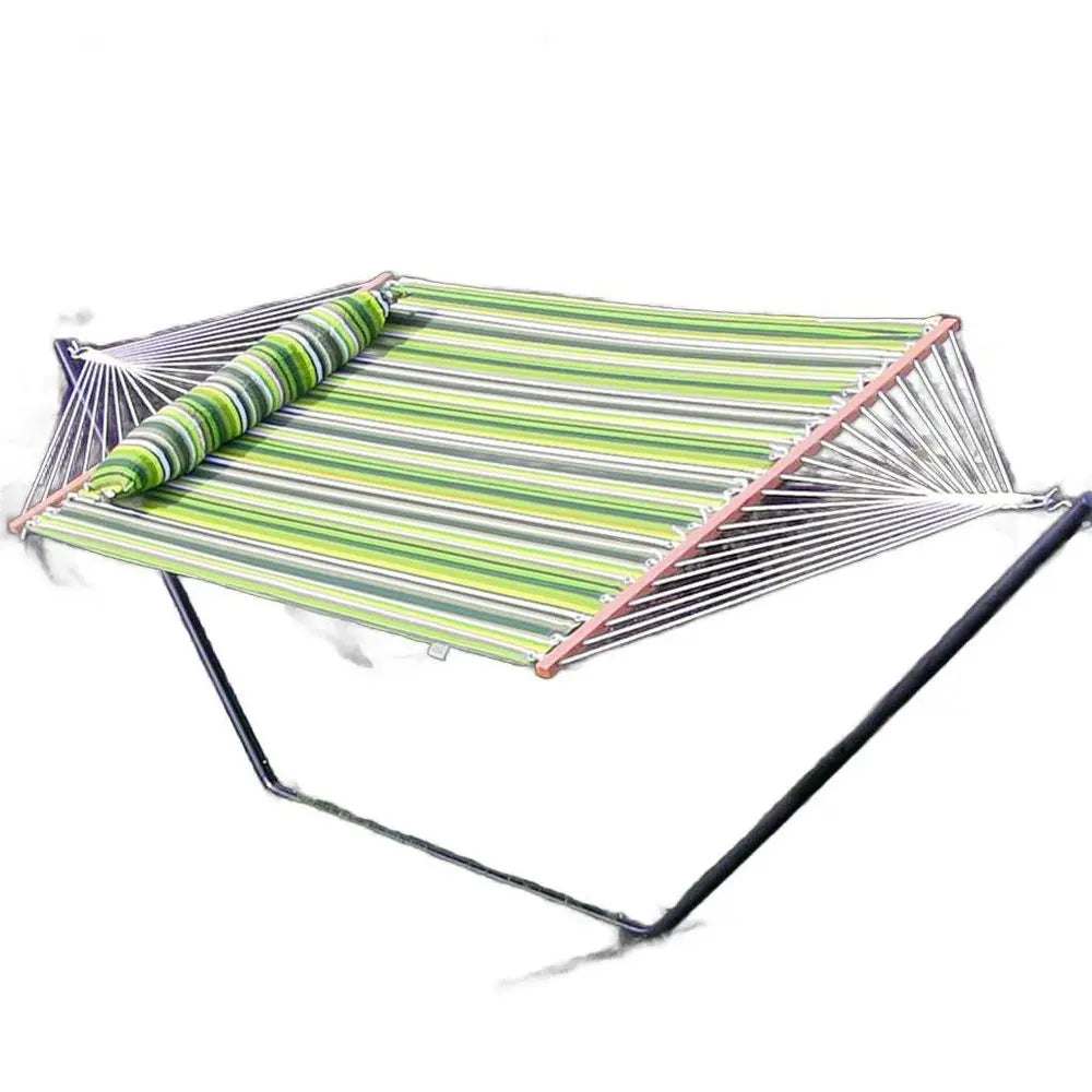 Green And Yellow Striped Double Hammock HomeRoots