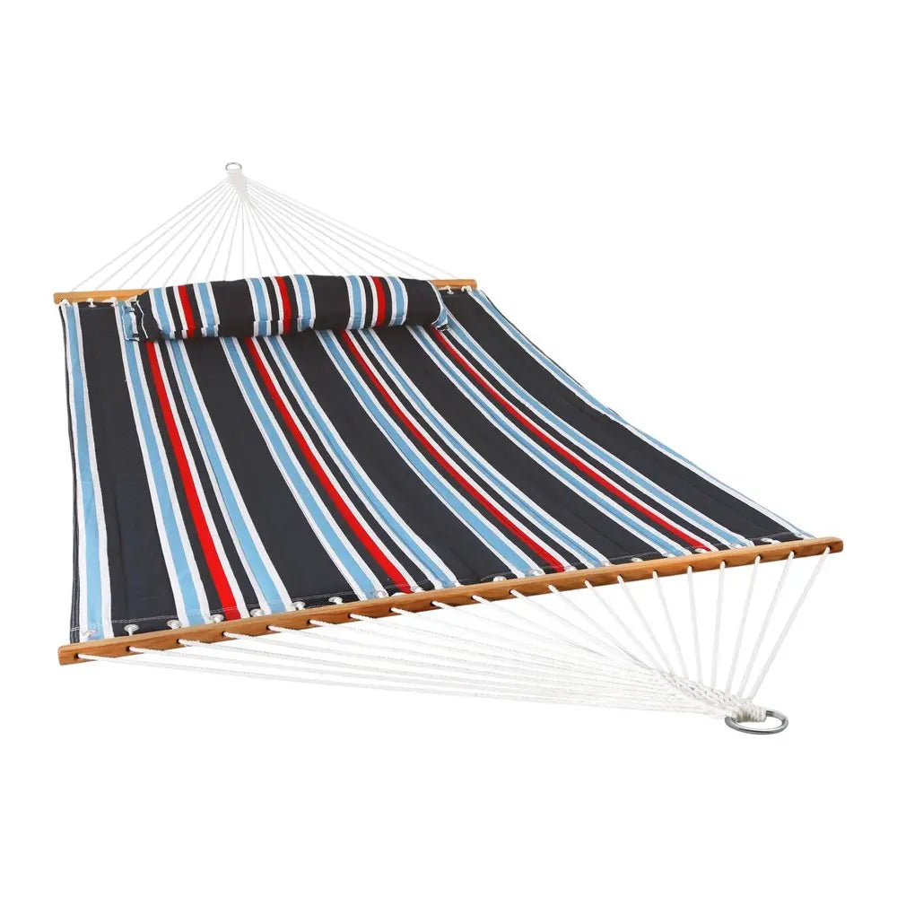 Blue Red And White Striped Double Hammock HomeRoots