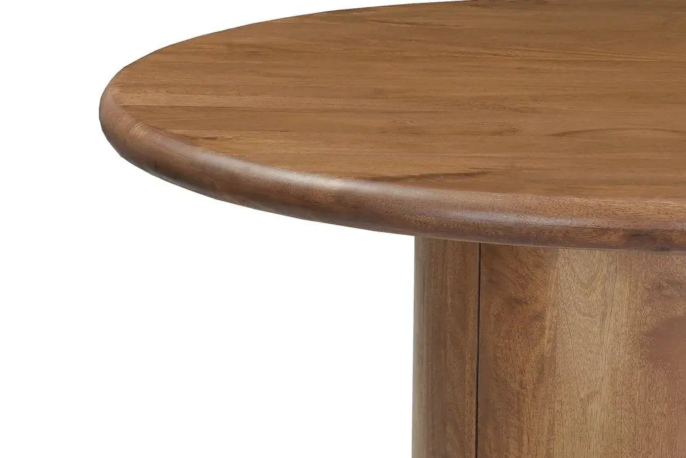 Five Piece Brown Round Solid Wood Dining Set with Four Chairs - NOVA HOME FURNITURE