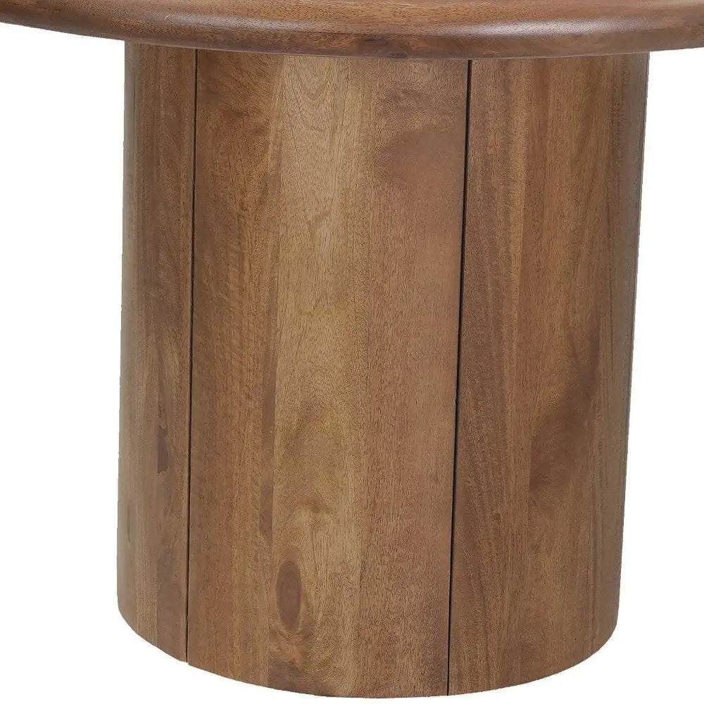 Five Piece Brown Round Solid Wood Dining Set with Four Chairs - NOVA HOME FURNITURE