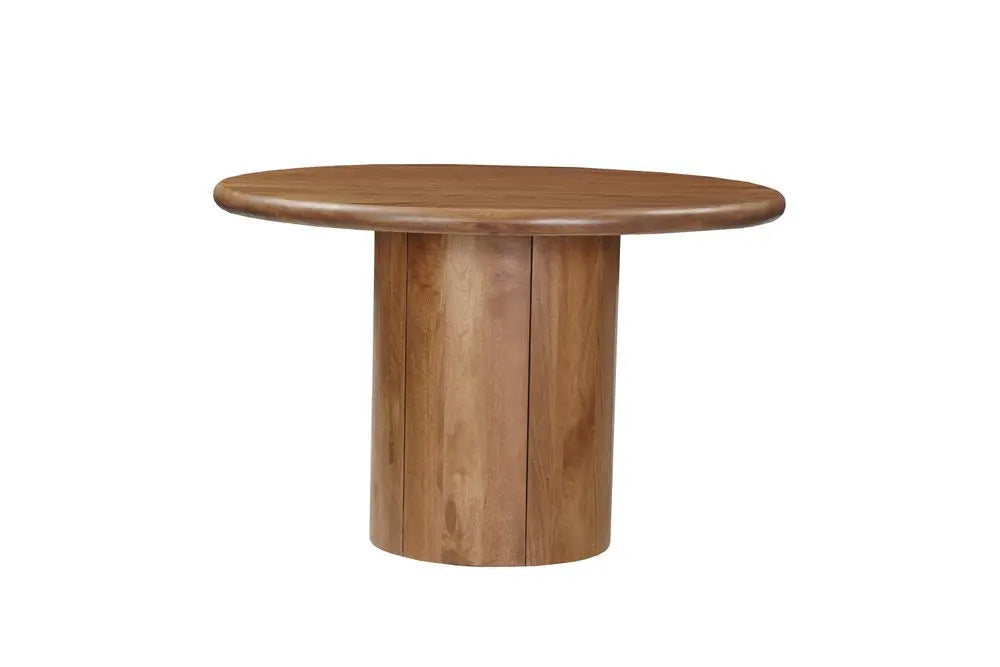 Five Piece Brown Round Solid Wood Dining Set with Four Chairs - NOVA HOME FURNITURE