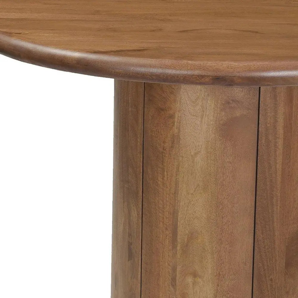 Five Piece Brown Round Solid Wood Dining Set with Four Chairs - NOVA HOME FURNITURE