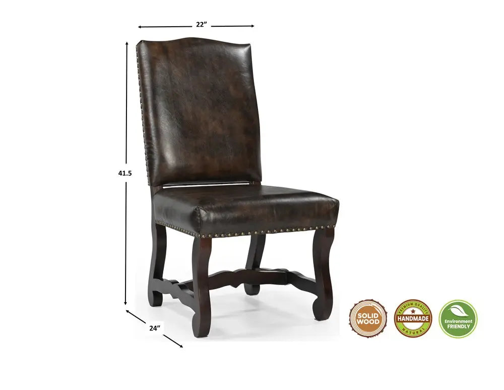 Five Piece Brown Round Solid Wood Dining Set with Four Chairs - NOVA HOME FURNITURE