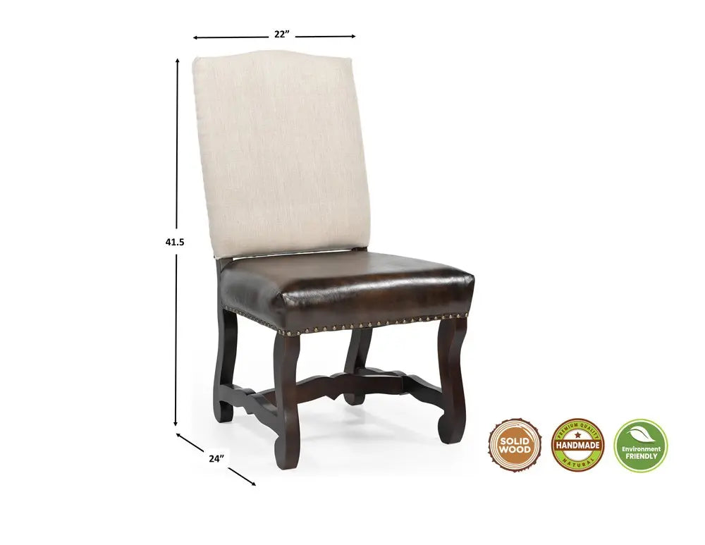 Five Piece Brown Round Solid Wood Dining Set with Four Chairs HomeRoots