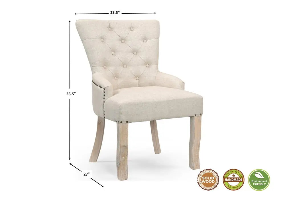 Five Piece Brown Round Solid Wood Dining Set with Four Chairs