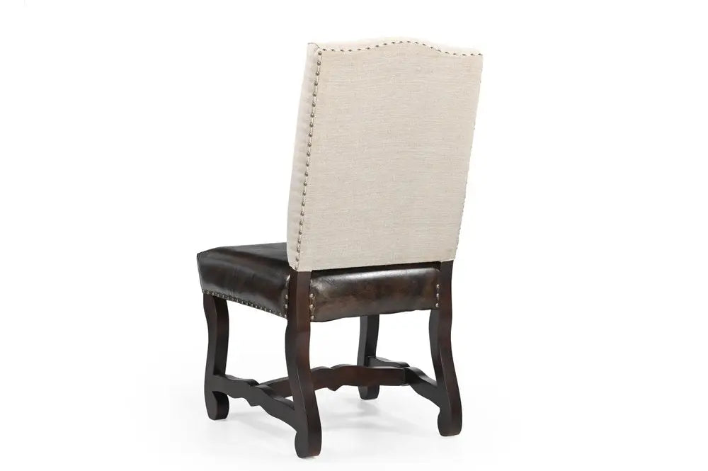 Five Piece Brown Round Solid Wood Dining Set with Four Chairs