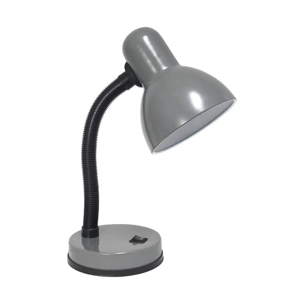14" Gray Metal Swing Arm Table Lamp LED HomeRoots