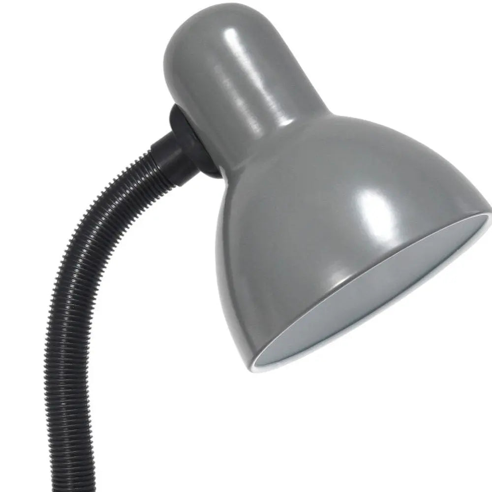 14" Gray Metal Swing Arm Table Lamp LED HomeRoots