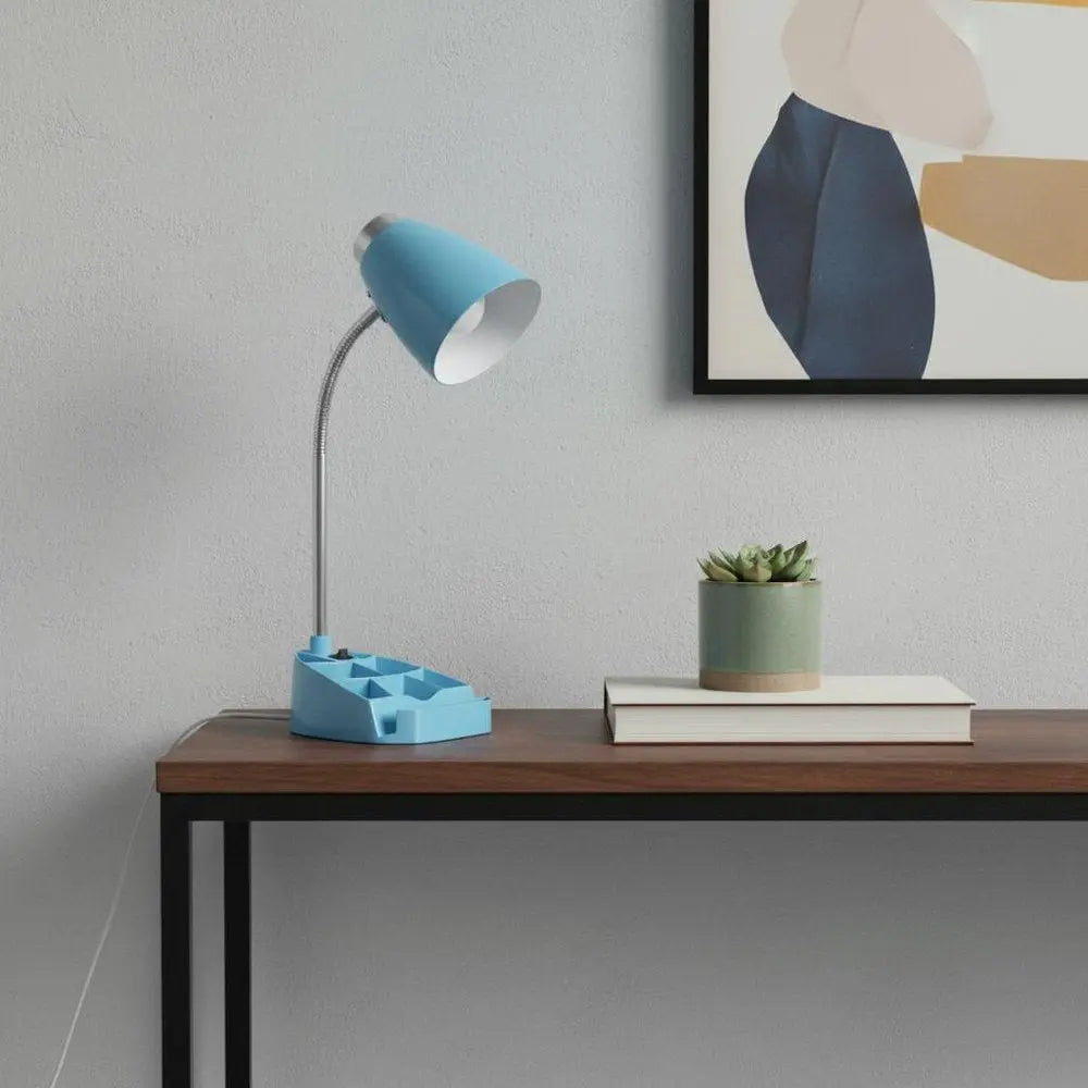 19" Blue Swing Arm Table Lamp HomeRoots