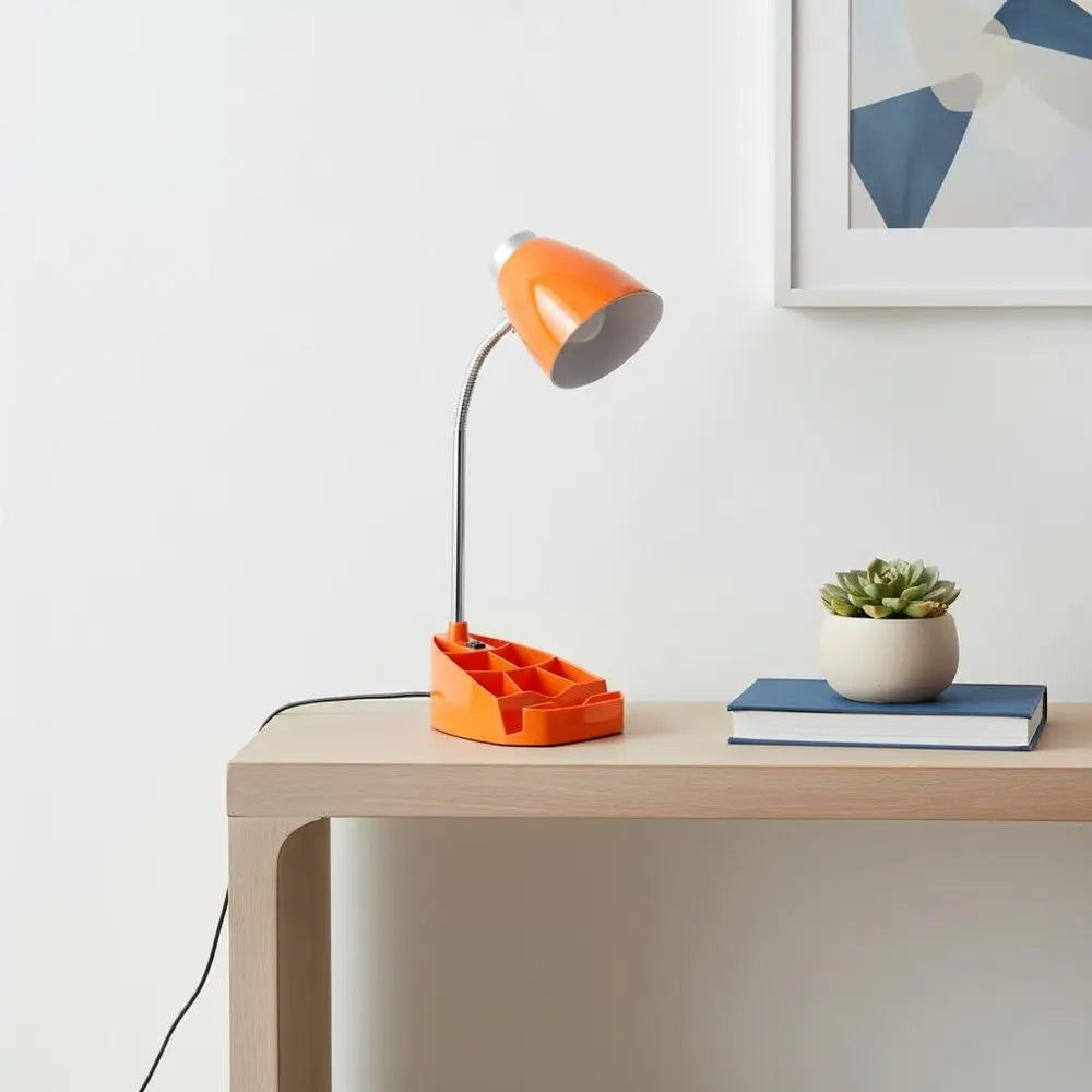 19" Orange Swing Arm Table Lamp HomeRoots