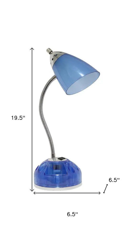 20" Blue Table Lamp With Cone Shade HomeRoots