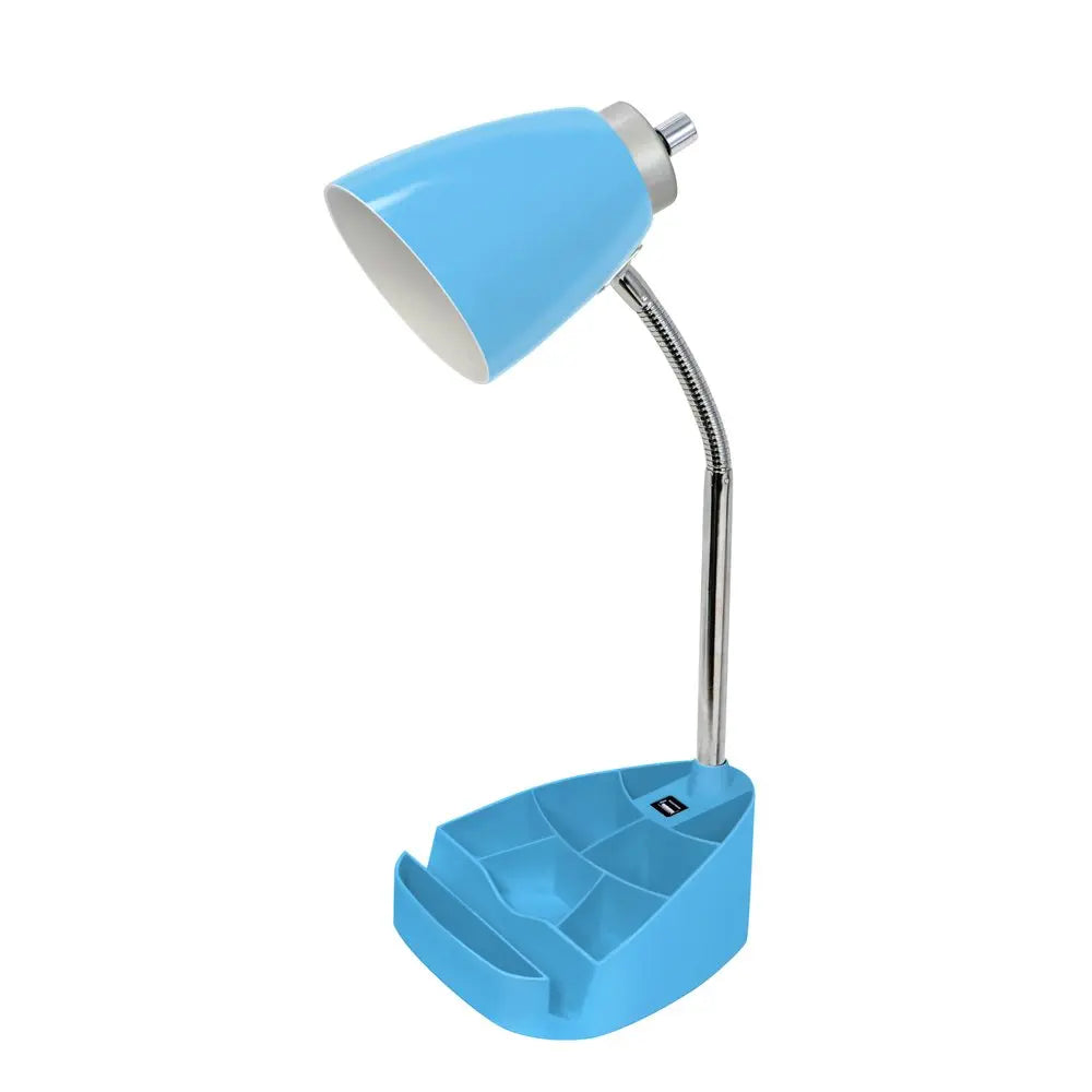 19" Blue USB Table Lamp HomeRoots