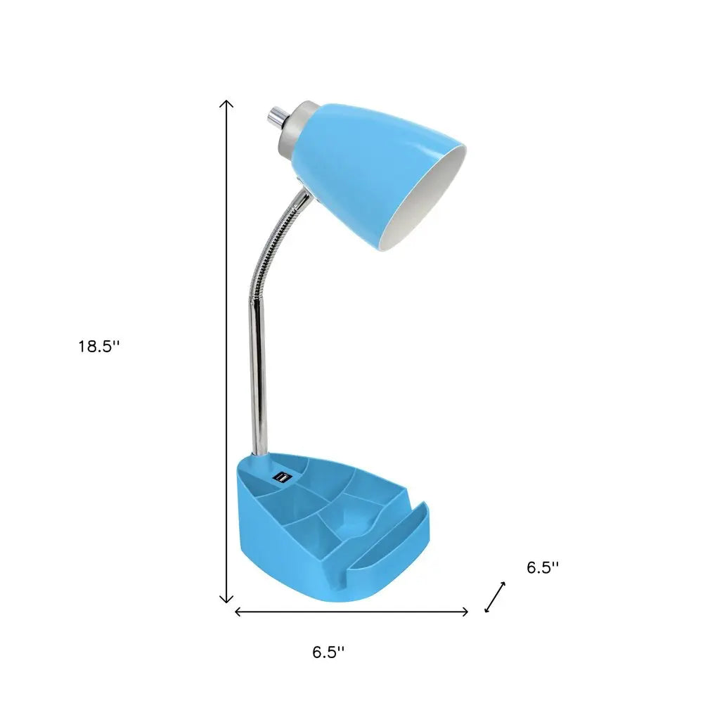 19" Blue USB Table Lamp HomeRoots