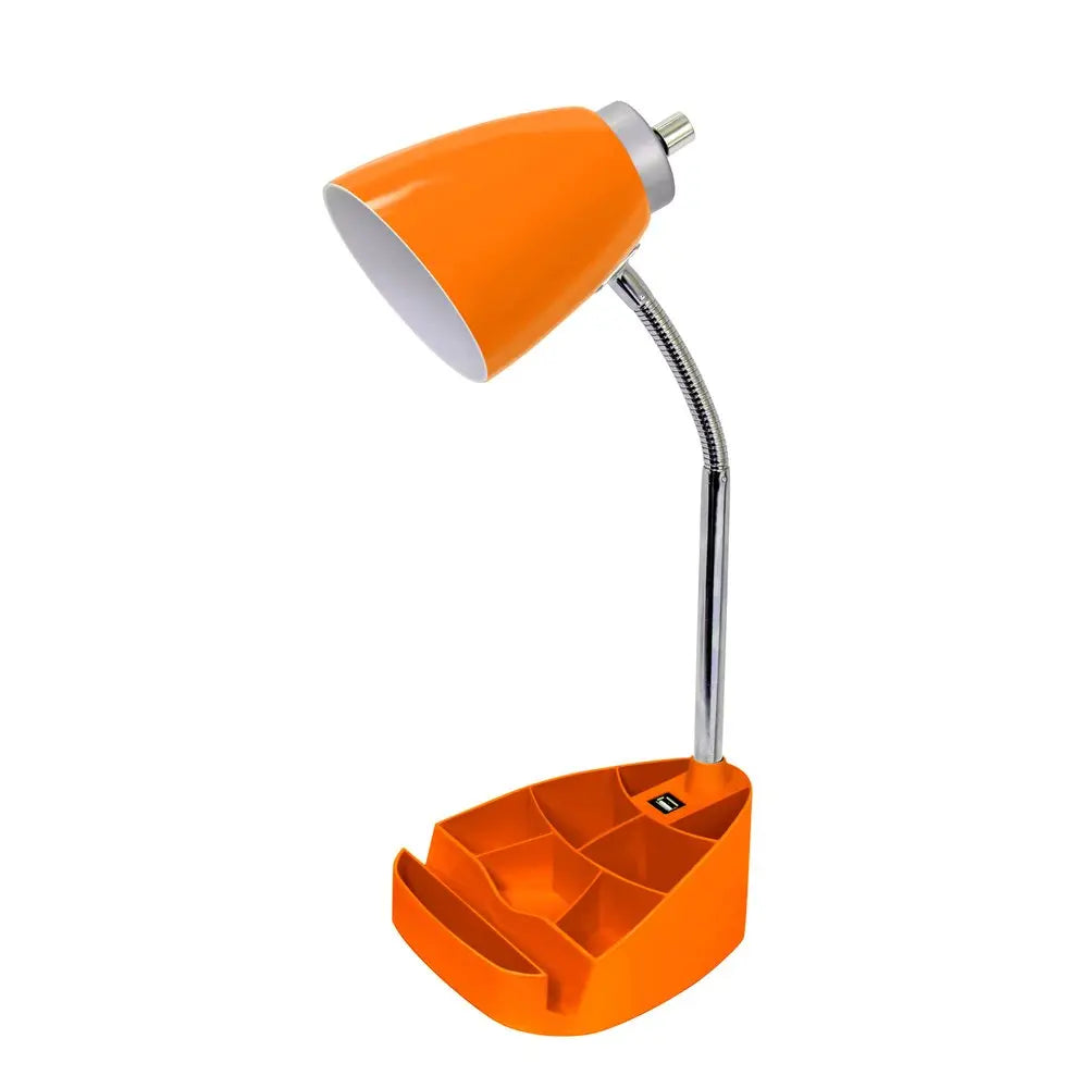19" Orange USB Table Lamp HomeRoots