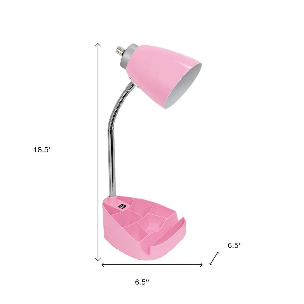 19" Pink USB Table Lamp HomeRoots