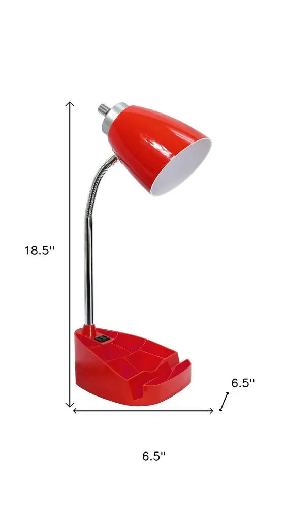 19" Red Table Lamp With Cone Shade HomeRoots