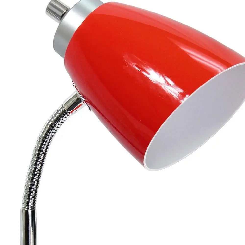 19" Red Table Lamp With Cone Shade HomeRoots