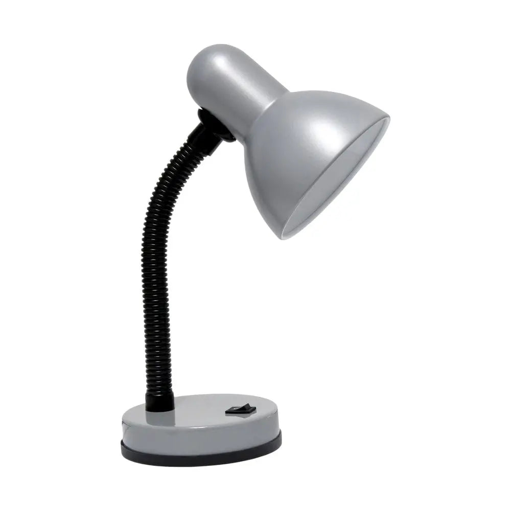 14" Silver Metal Swing Arm Table Lamp LED HomeRoots