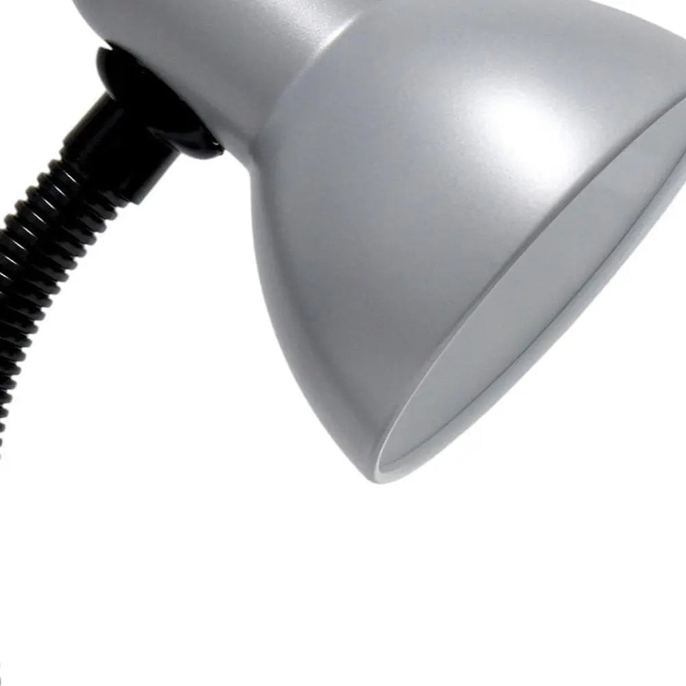 14" Silver Metal Swing Arm Table Lamp LED HomeRoots