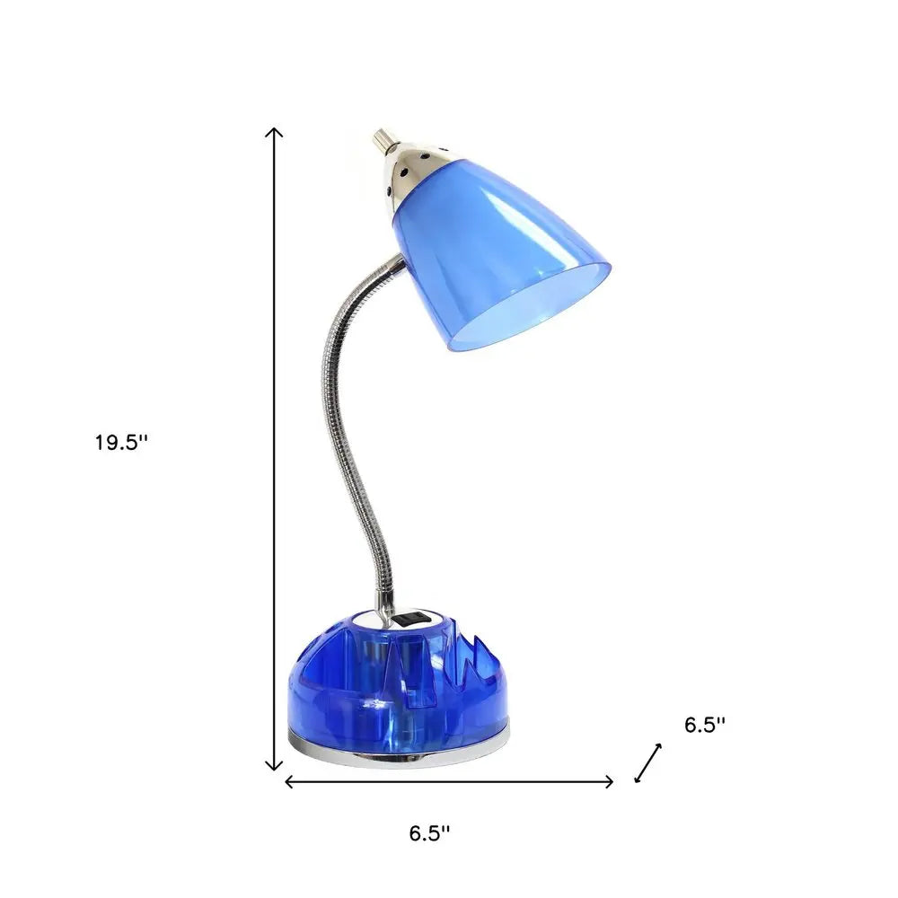 20" Blue Swing Arm Table Lamp HomeRoots
