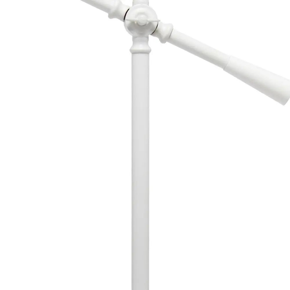 28" White Metal Table Lamp With Clear Cylinder Shade HomeRoots