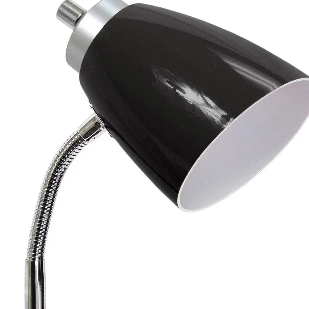19" Black Swing Arm USB Table Lamp HomeRoots