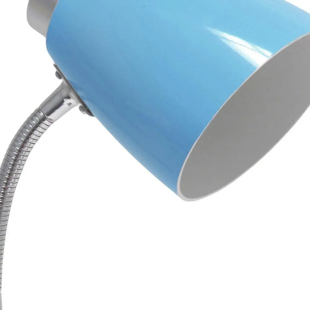 19" Blue Swing Arm USB Table Lamp HomeRoots