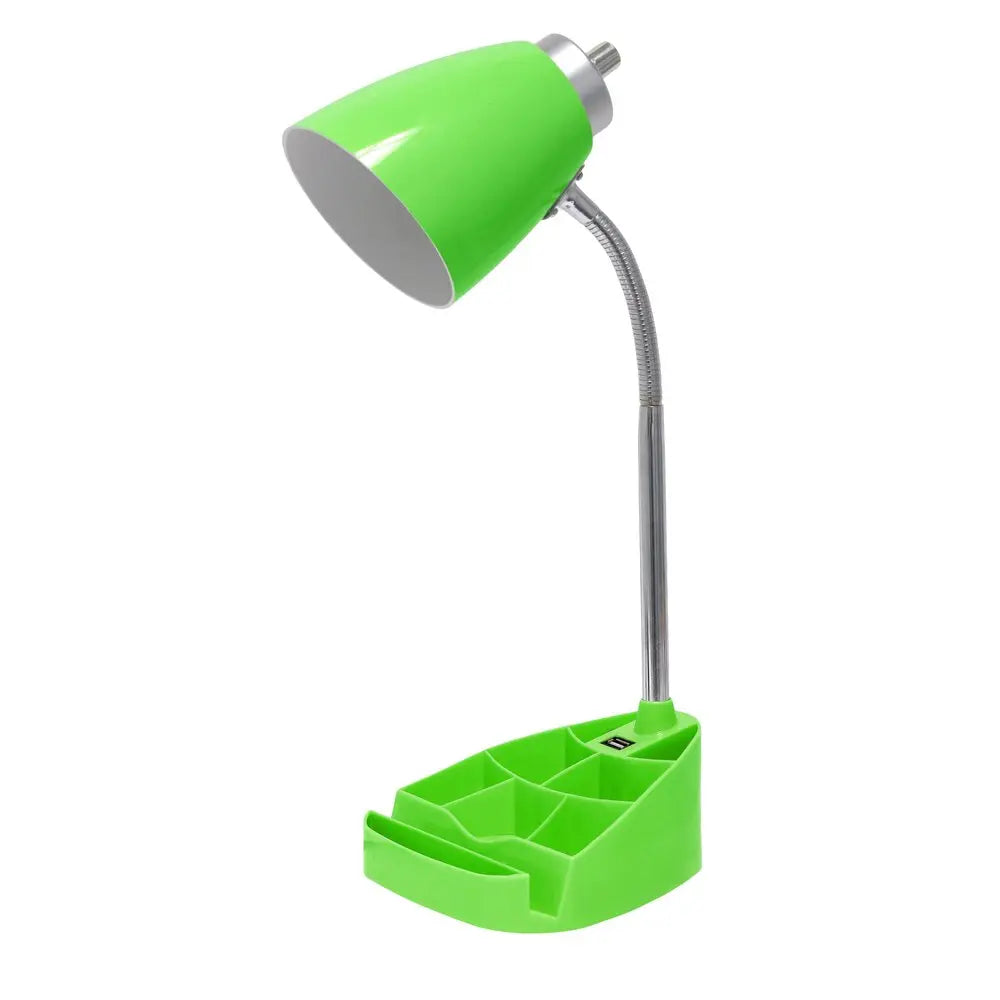 19" Green Swing Arm USB Table Lamp HomeRoots