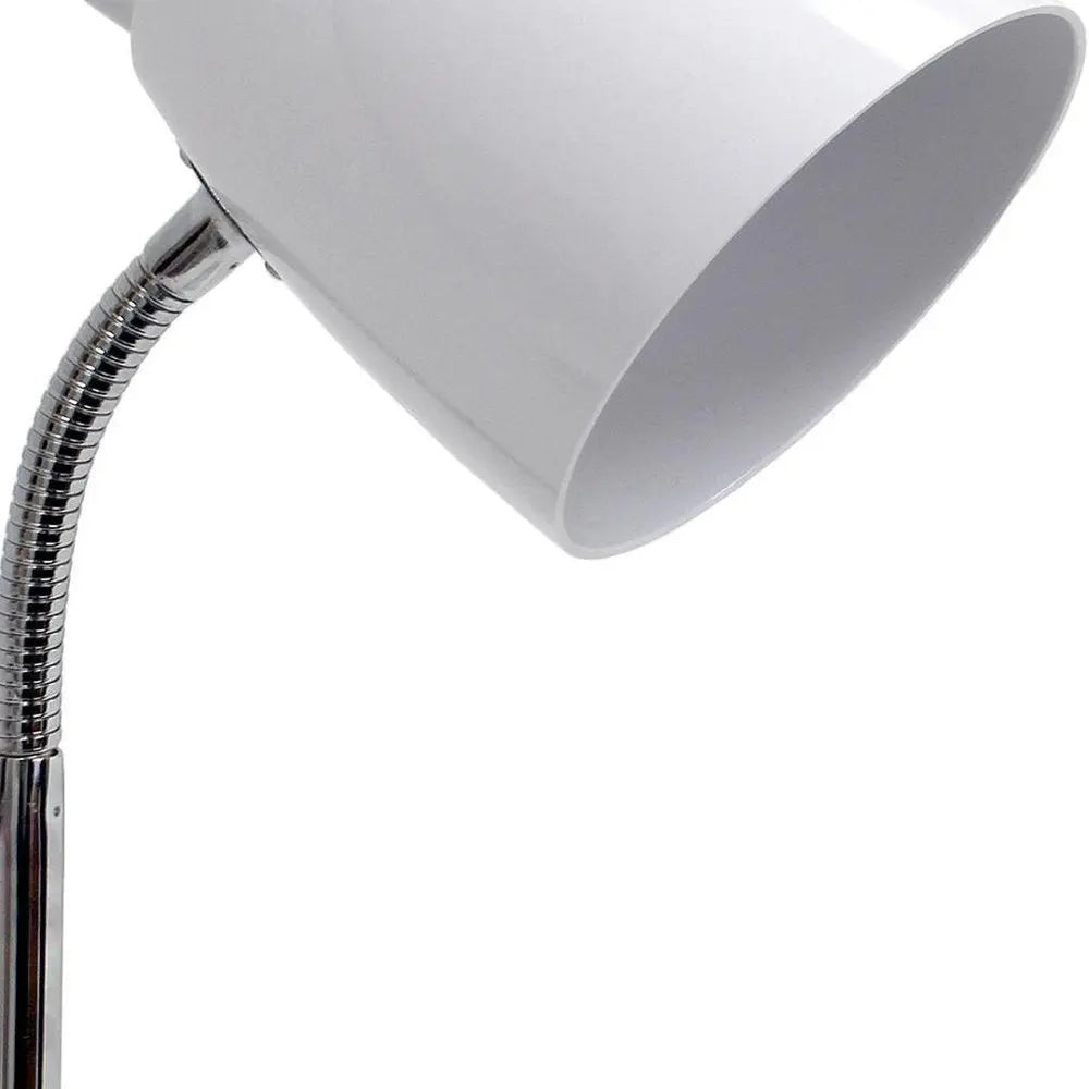 19" White Swing Arm USB Table Lamp HomeRoots