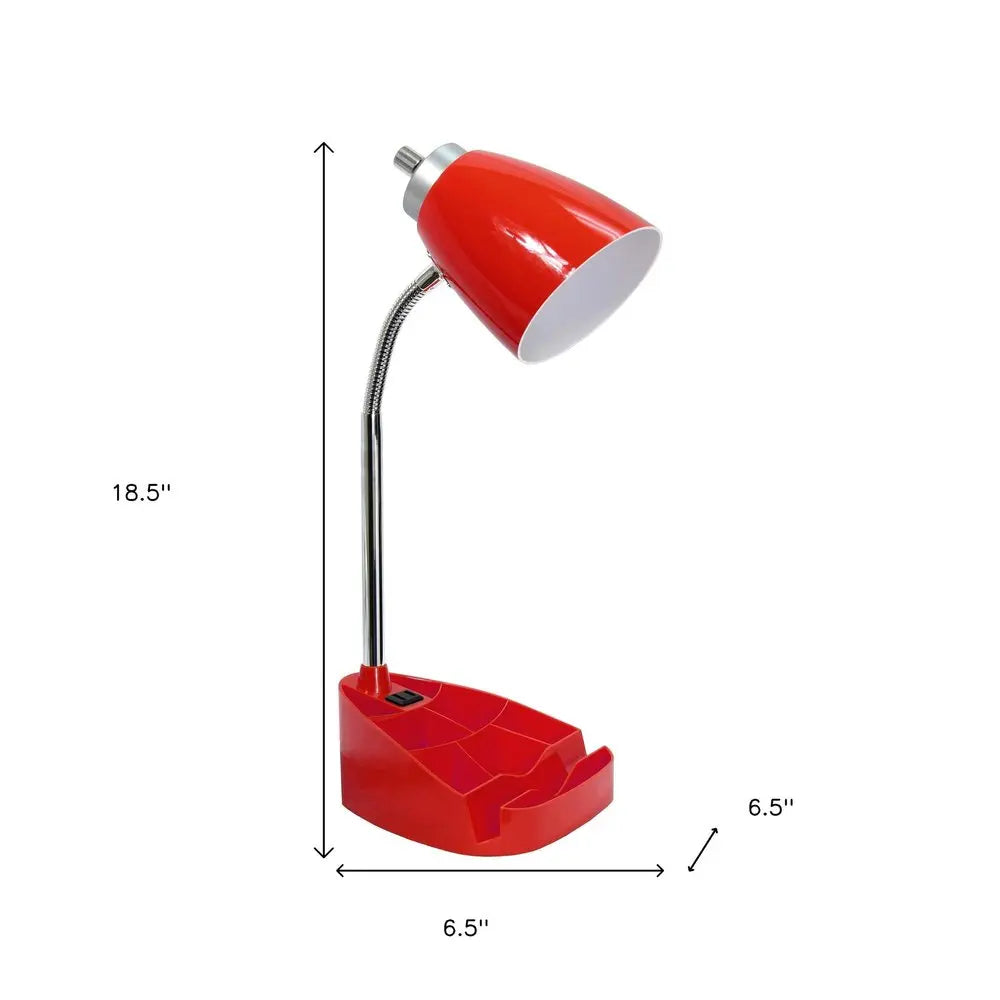 19" Red Swing Arm Table Lamp HomeRoots