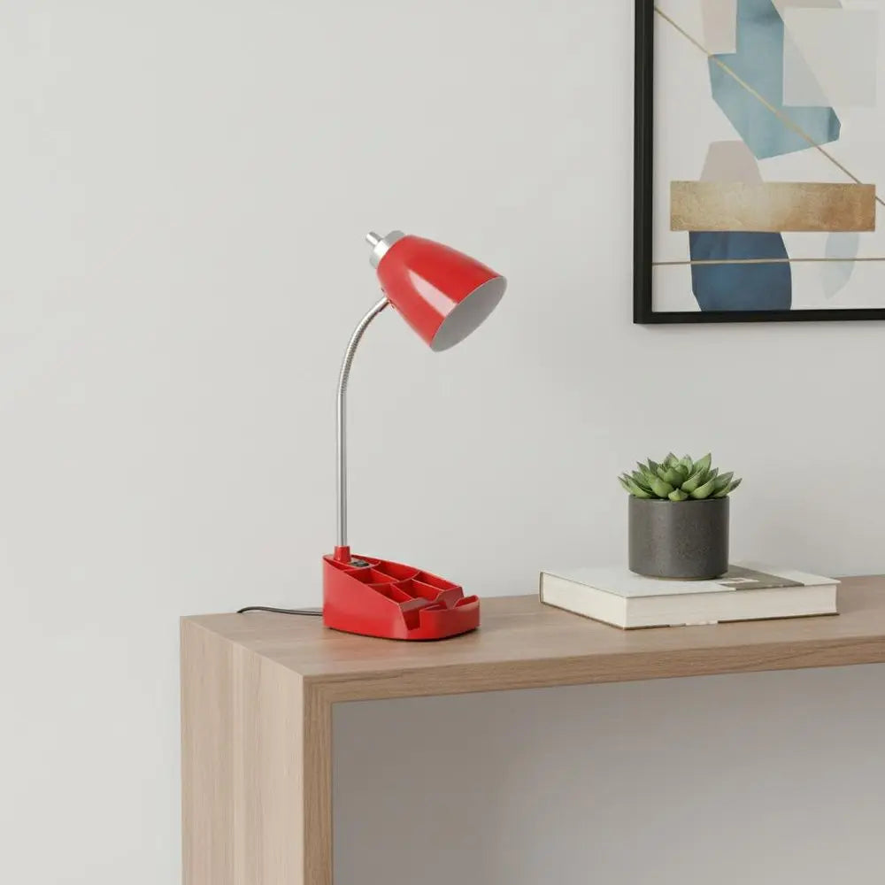 19" Red Swing Arm Table Lamp HomeRoots