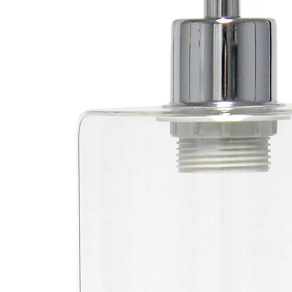 19" Silver Iron Lantern USB Table Lamp LED With Clear Cylinder Shade HomeRoots