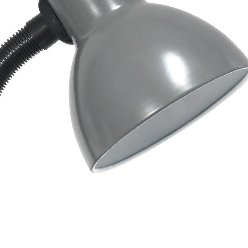 14" Gray Metal Swing Arm Table Lamp HomeRoots