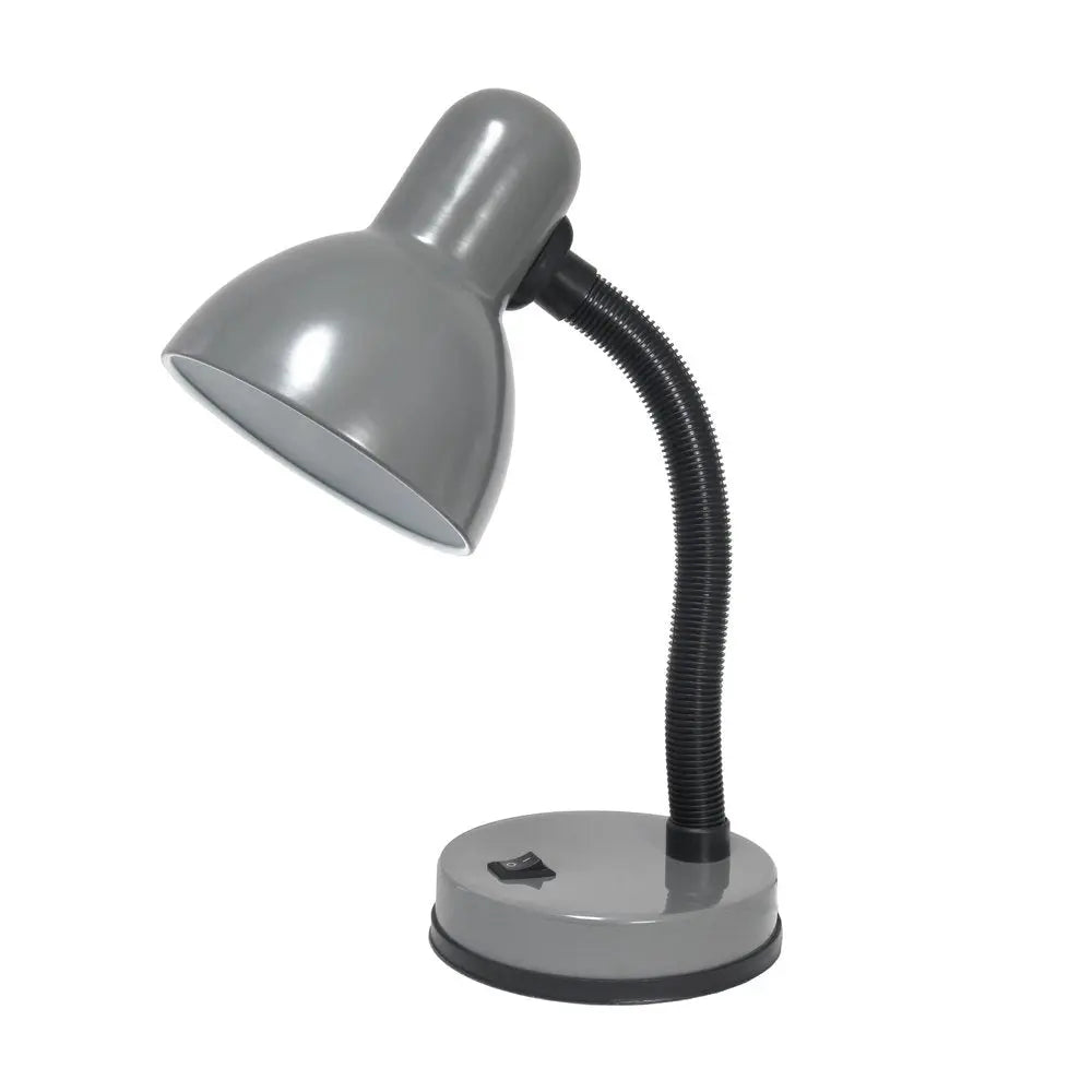 14" Gray Metal Swing Arm Table Lamp HomeRoots