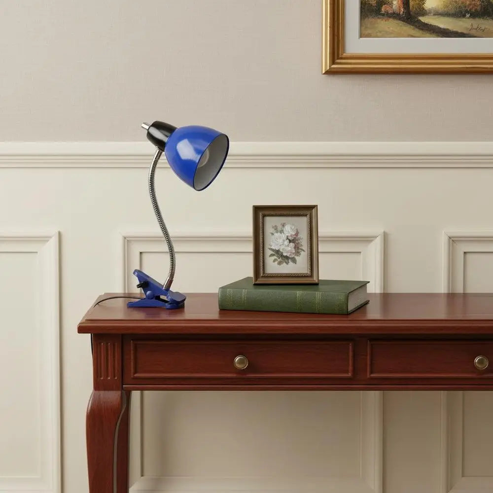15" Blue Swing Arm Table Lamp LED HomeRoots