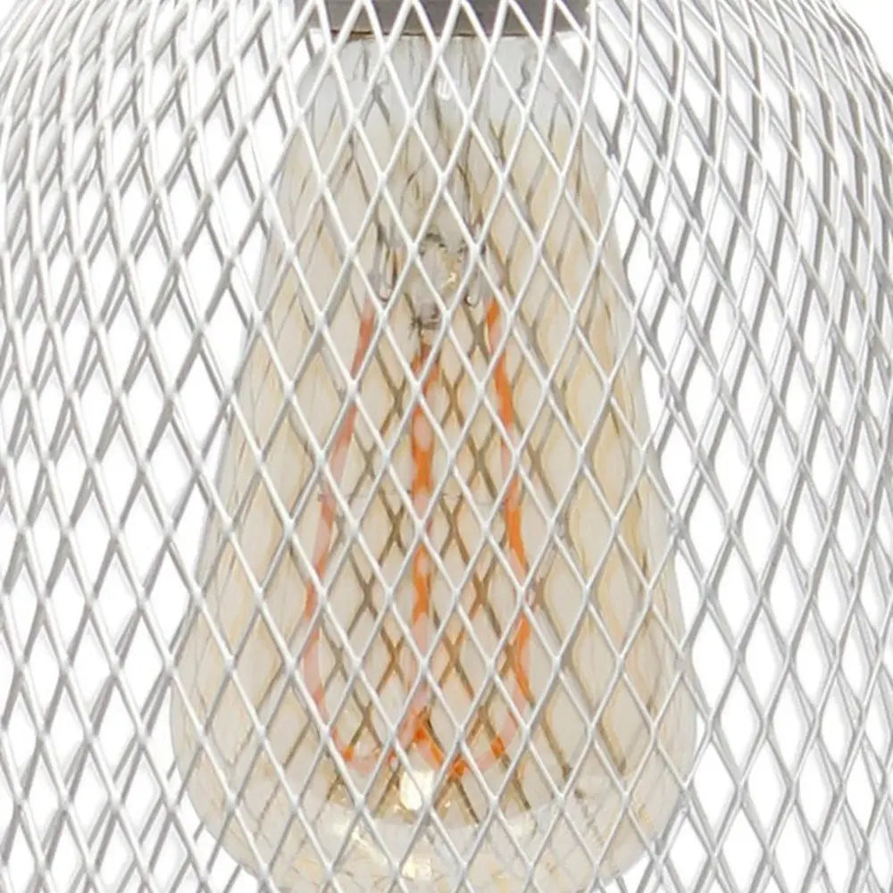 19" White Metal Lantern Table Lamp With White Globe Shade HomeRoots