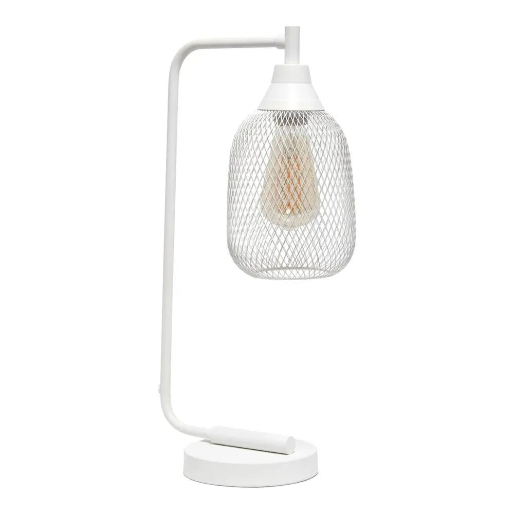 19" White Metal Lantern Table Lamp With White Globe Shade HomeRoots