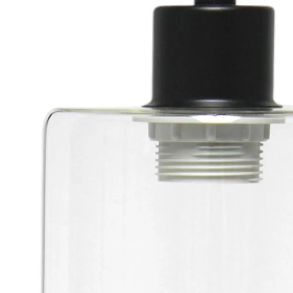 19" Black Iron Lantern USB Table Lamp LED With Clear Cylinder Shade HomeRoots