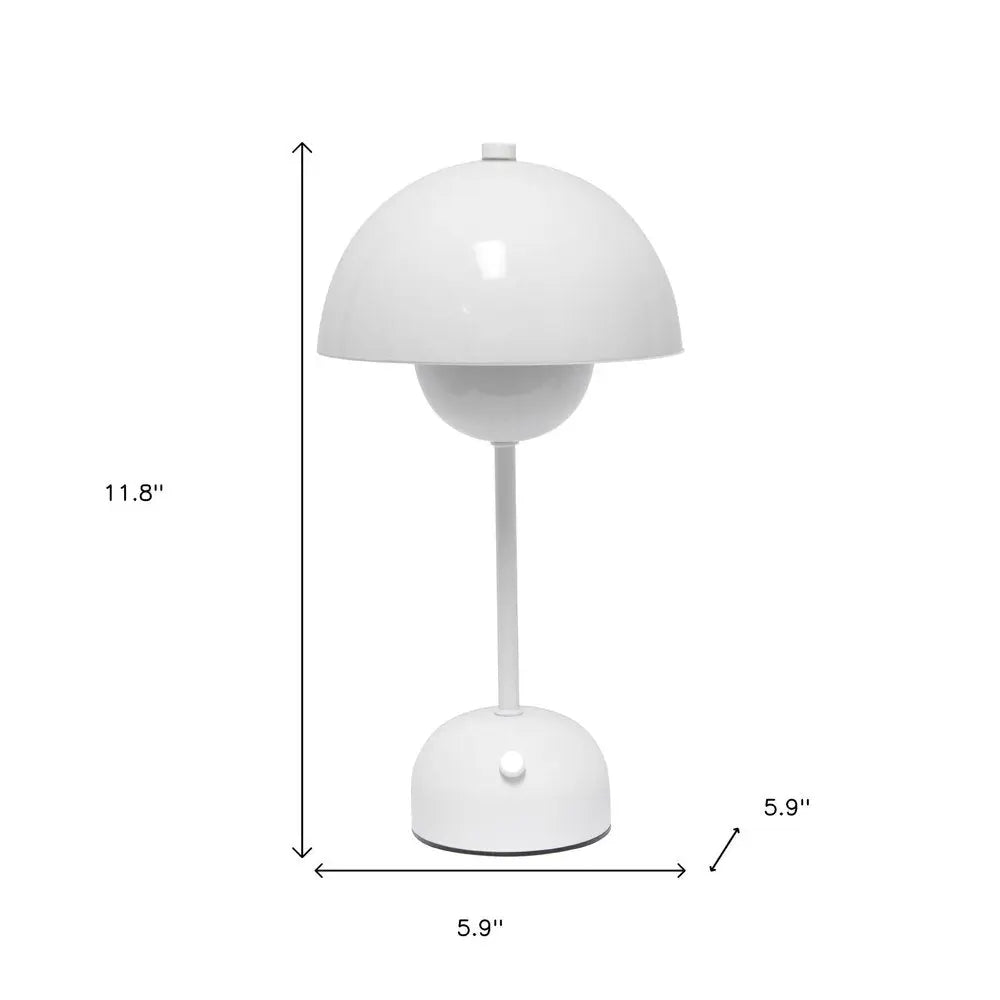 12" White Metal Table Lamp HomeRoots