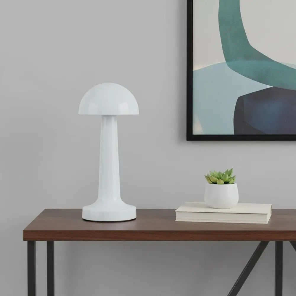 9" White Metal Lighthouse Table Lamp HomeRoots