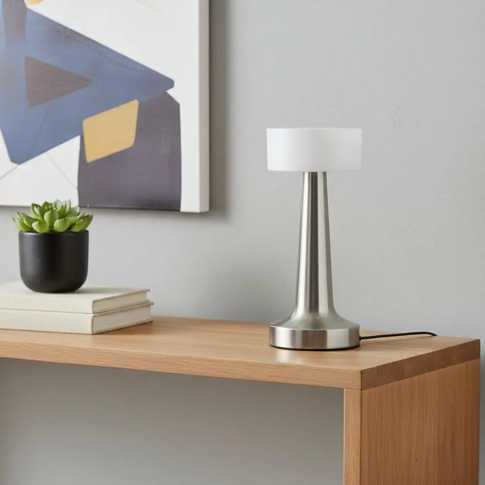 9" Silver Metal Lighthouse Table Lamp HomeRoots