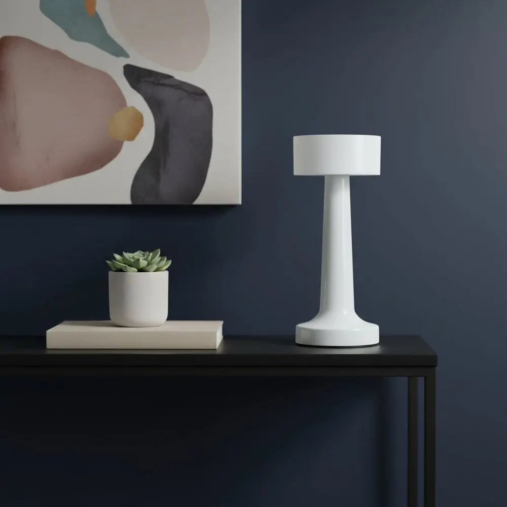 9" White Metal Lighthouse Table Lamp HomeRoots