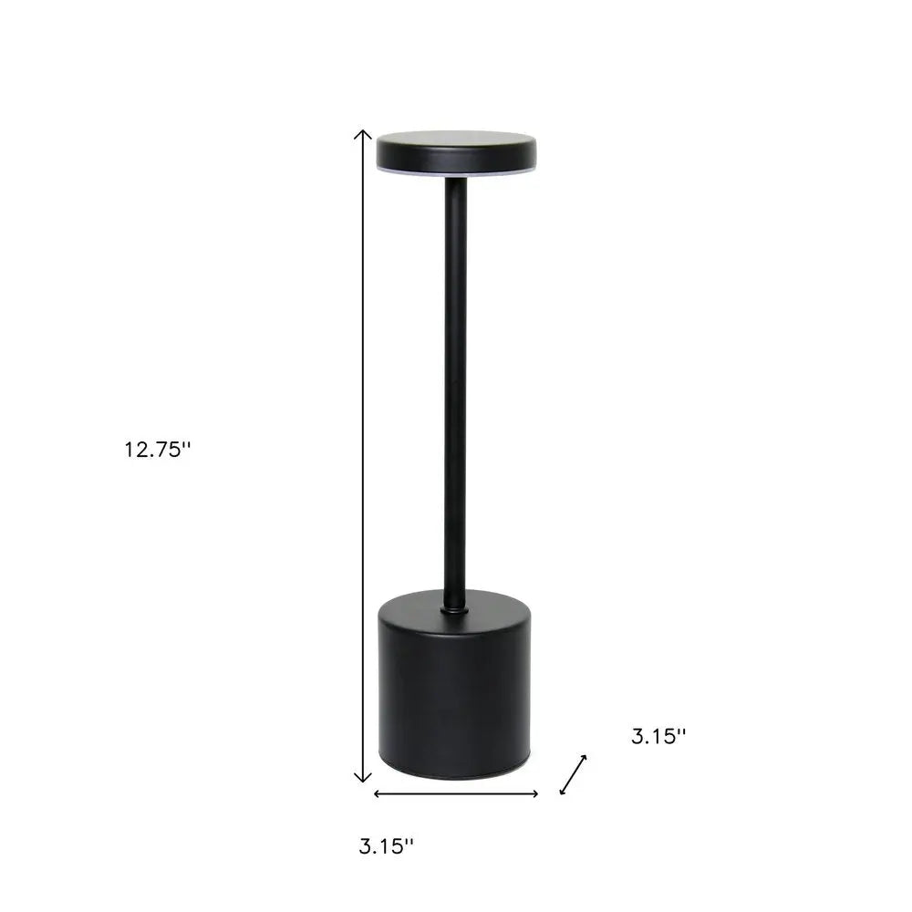 13" Black Metal Table Lamp HomeRoots