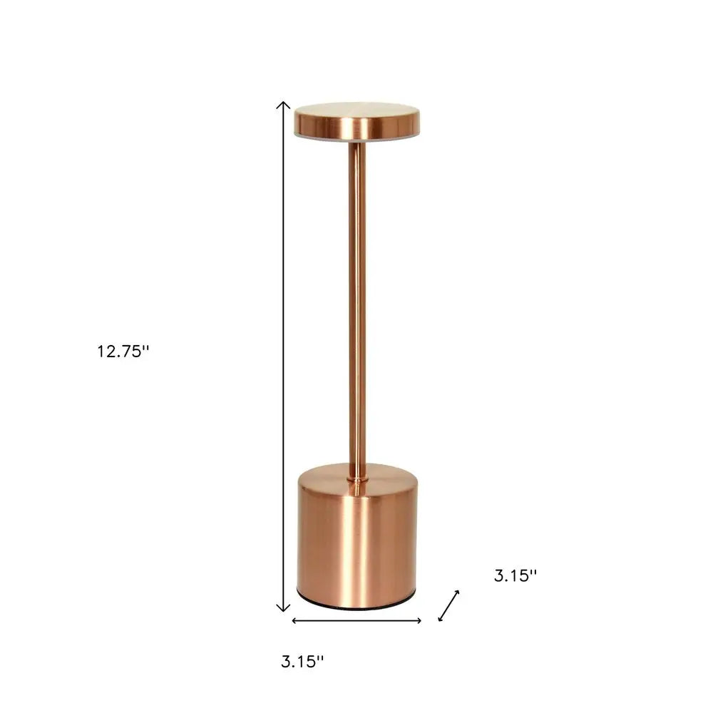 13" Copper Metal Table Lamp HomeRoots