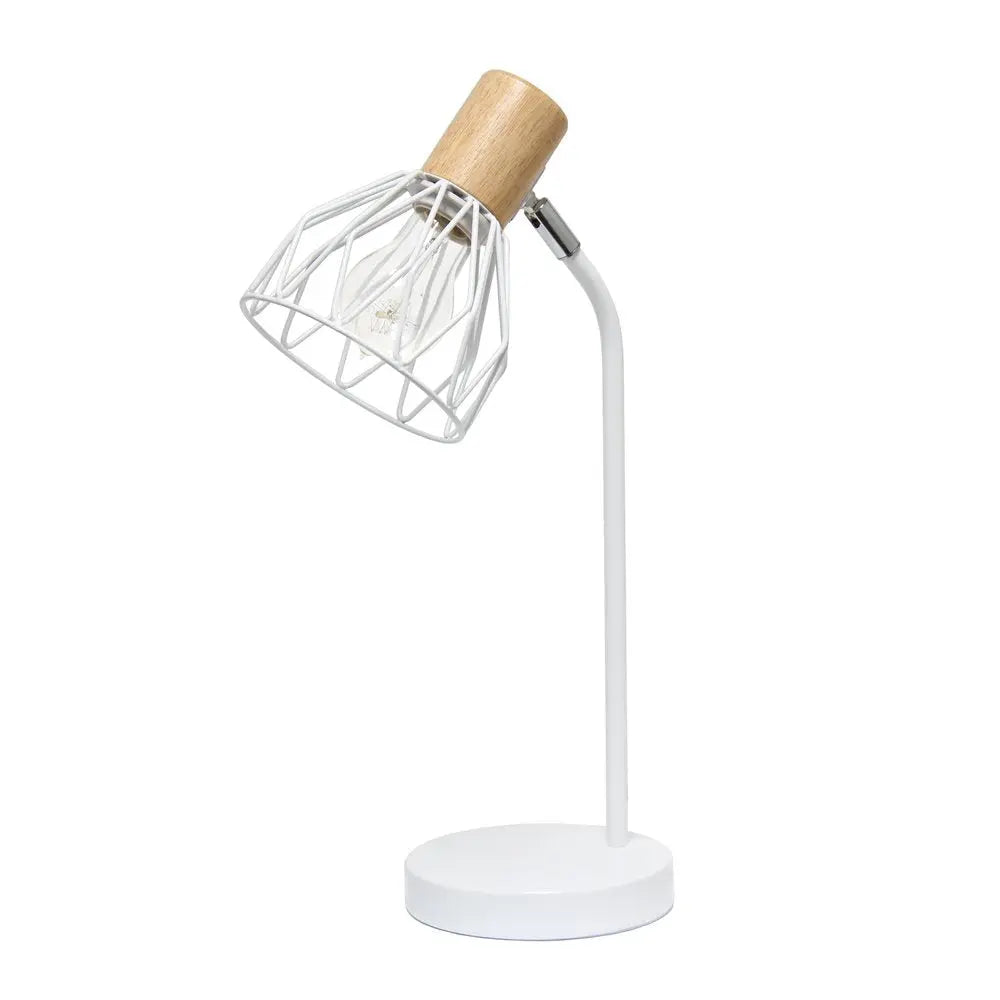 18" White Iron Table Lamp With White Globe Shade HomeRoots