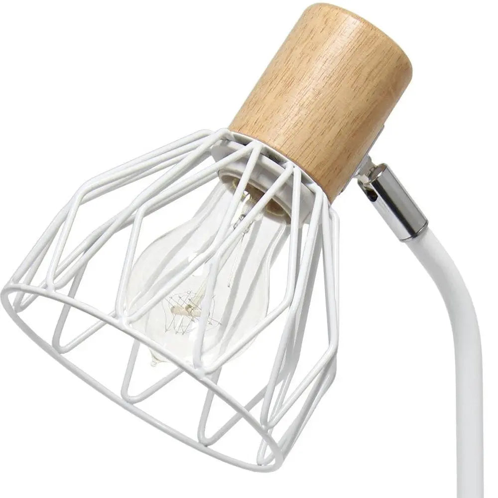 18" White Iron Table Lamp With White Globe Shade HomeRoots