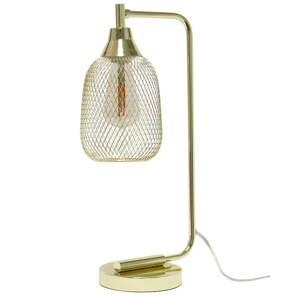 19" Gold Metal Lantern Table Lamp With Gold Globe Shade HomeRoots